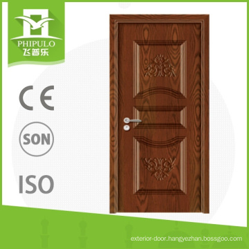 Front door safety design single leaf wood composite door with high quality from zhejiang china